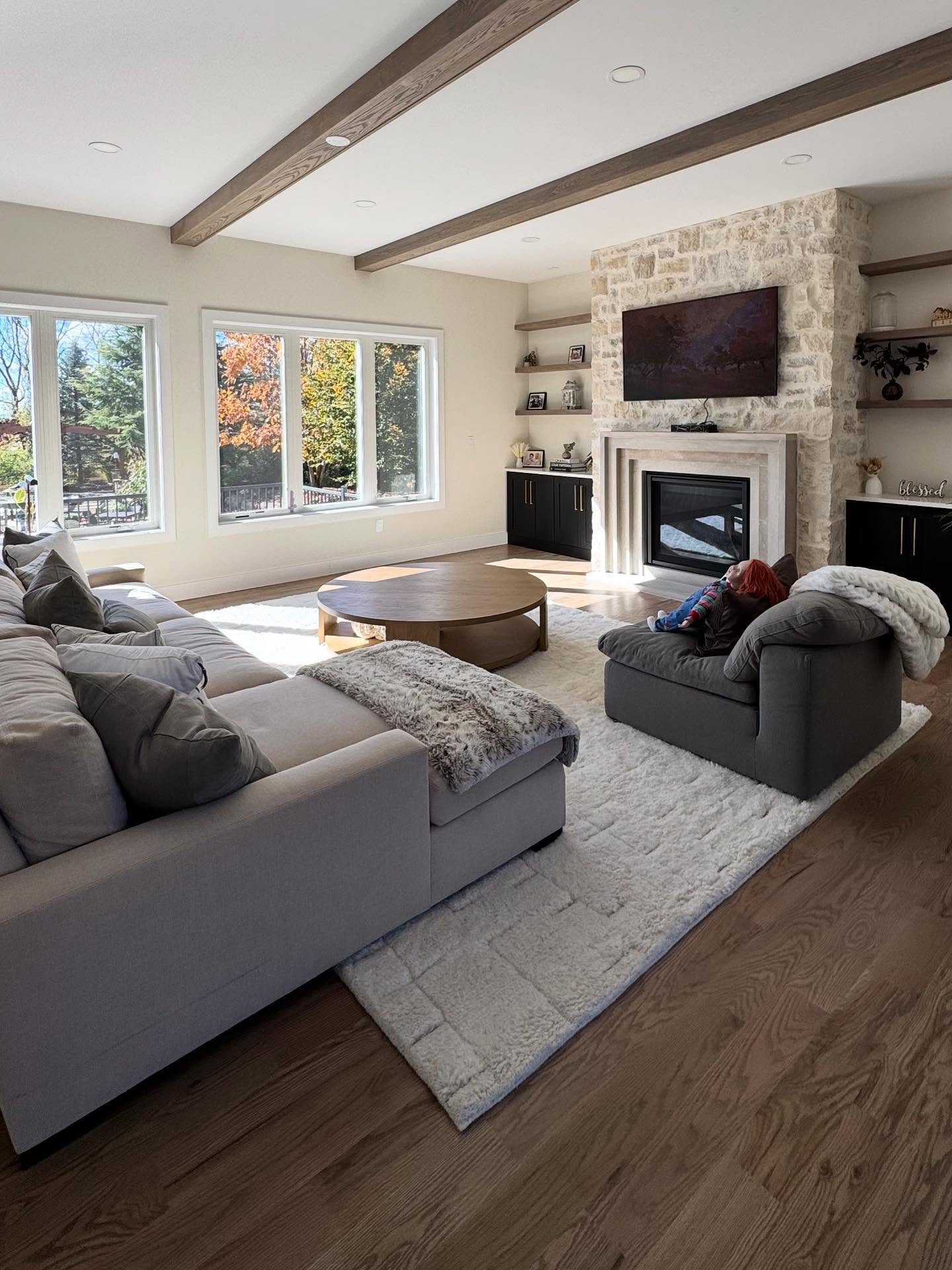 Bright living room cleaned by Gisele Cleaning Services